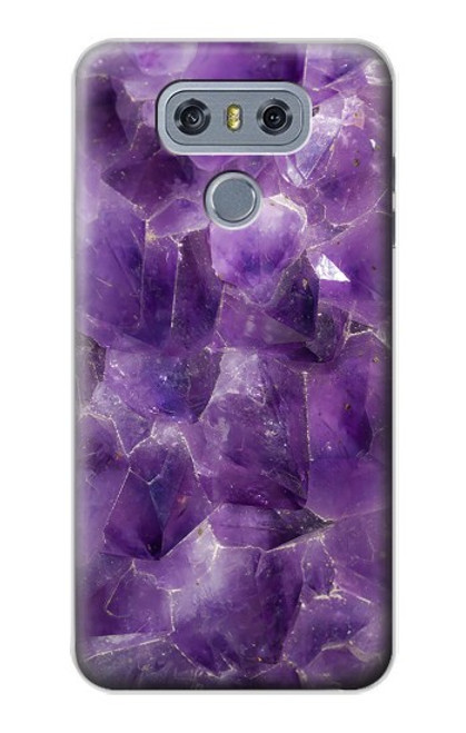 S3713 Graphique violet améthyste à quartz imprimé Etui Coque Housse pour LG G6