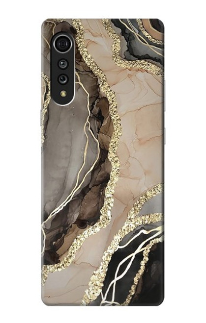 S3700 Imprimé graphique or marbré Etui Coque Housse pour LG Velvet