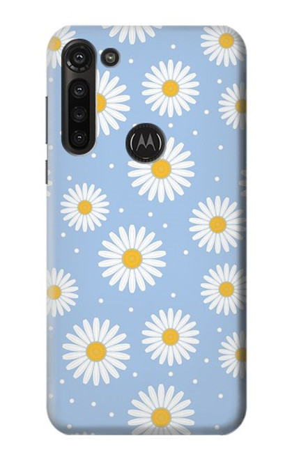 S3681 Motif de fleurs de marguerite Etui Coque Housse pour Motorola Moto G8 Power