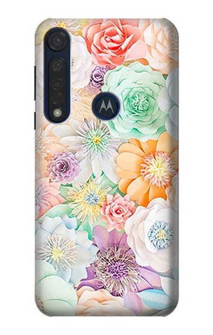 S3705 Fleur florale pastel Etui Coque Housse pour Motorola Moto G8 Plus