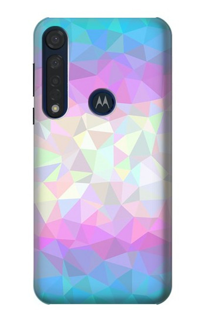 S3747 Polygone de drapeau trans Etui Coque Housse pour Motorola Moto G8 Plus