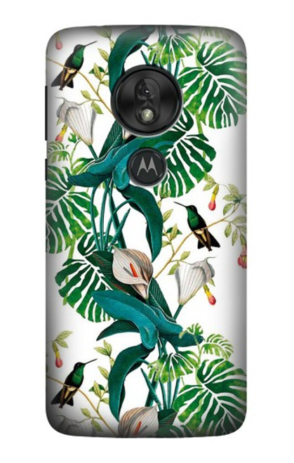 S3697 Oiseaux de la vie des feuilles Etui Coque Housse pour Motorola Moto G7 Play