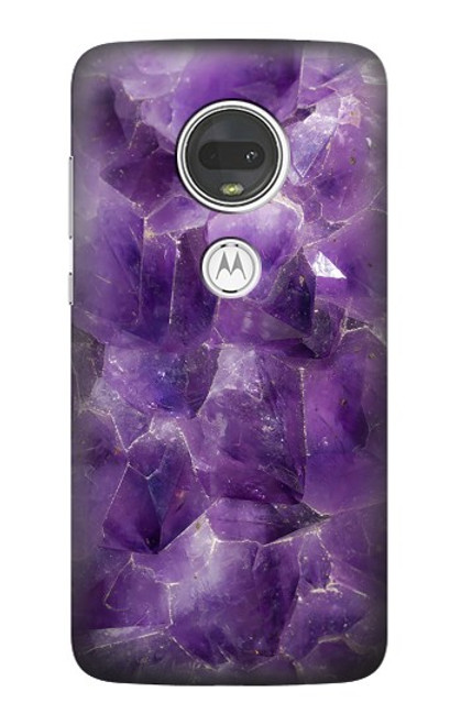 S3713 Graphique violet améthyste à quartz imprimé Etui Coque Housse pour Motorola Moto G7, Moto G7 Plus