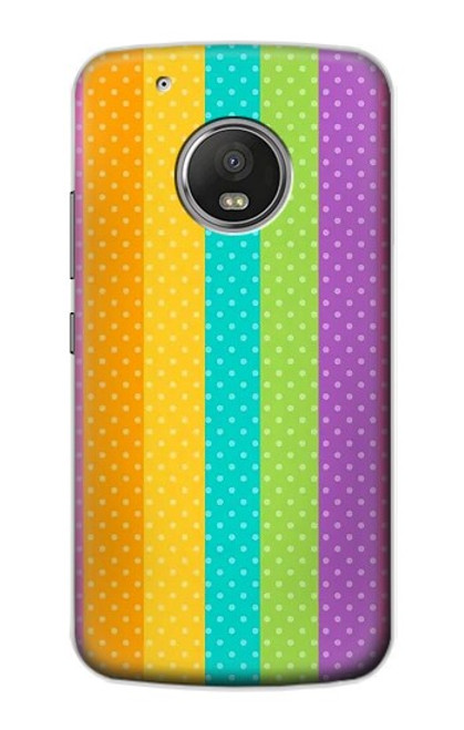 S3678 Vertical arc-en-ciel coloré Etui Coque Housse pour Motorola Moto G5 Plus