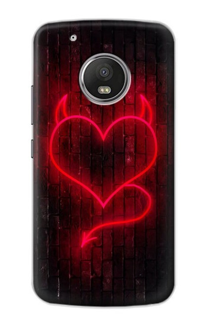 S3682 Cœur du diable Etui Coque Housse pour Motorola Moto G5 Plus