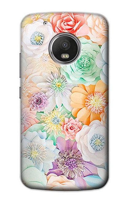 S3705 Fleur florale pastel Etui Coque Housse pour Motorola Moto G5 Plus