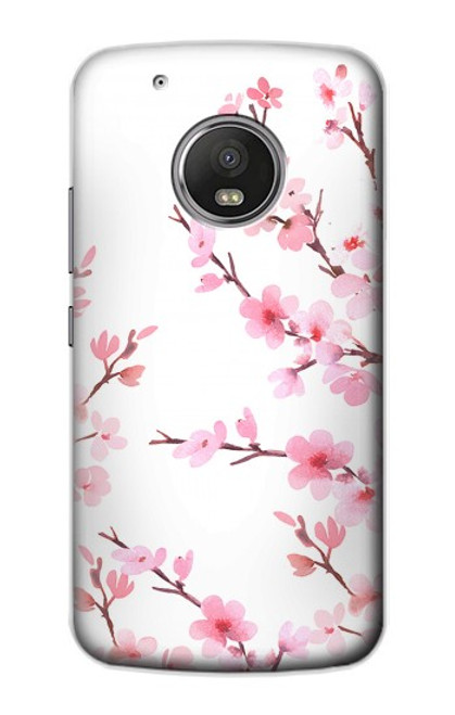 S3707 Fleur de cerisier rose fleur de printemps Etui Coque Housse pour Motorola Moto G5 Plus