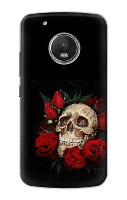 S3753 Roses de crâne gothique sombre Etui Coque Housse pour Motorola Moto G5 Plus