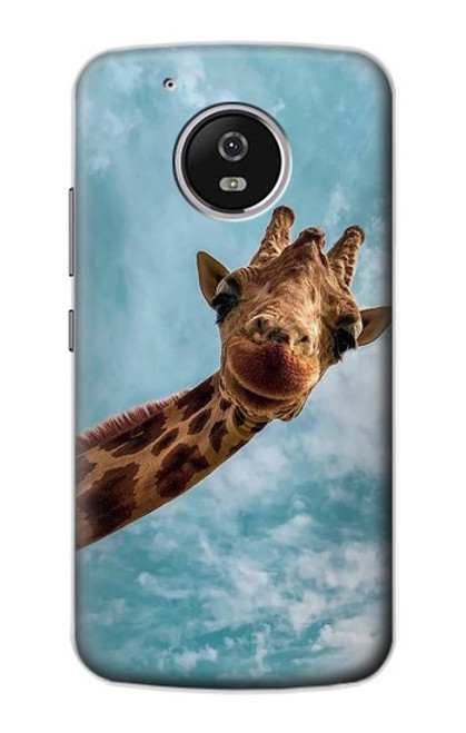 S3680 Girafe de sourire mignon Etui Coque Housse pour Motorola Moto G5