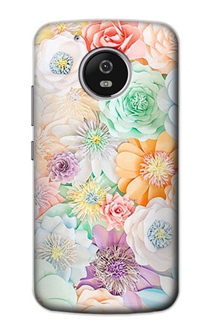 S3705 Fleur florale pastel Etui Coque Housse pour Motorola Moto G5
