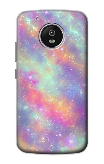 S3706 Arc-en-ciel pastel Galaxy Pink Sky Etui Coque Housse pour Motorola Moto G5