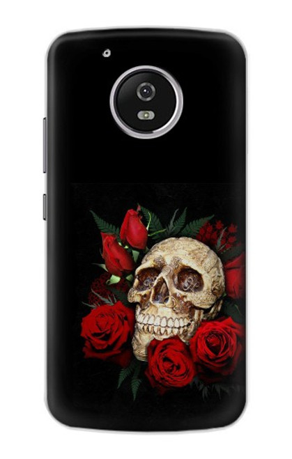 S3753 Roses de crâne gothique sombre Etui Coque Housse pour Motorola Moto G5