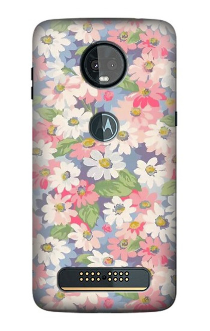 S3688 Motif d'art floral floral Etui Coque Housse pour Motorola Moto Z3, Z3 Play