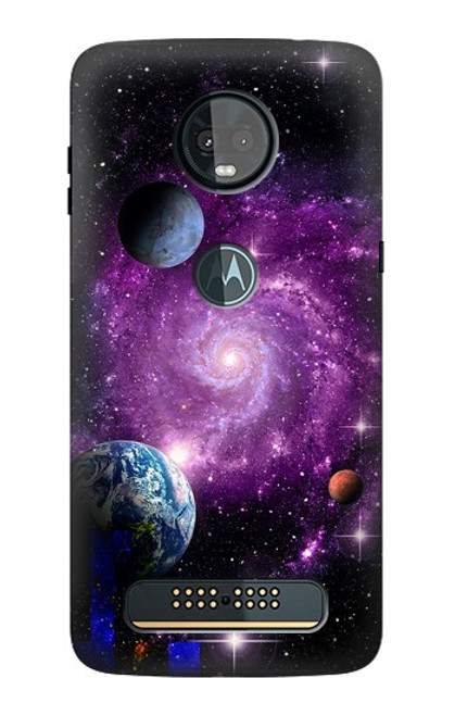 S3689 Planète spatiale Galaxy Etui Coque Housse pour Motorola Moto Z3, Z3 Play