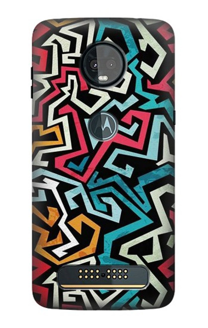 S3712 Motif Pop Art Etui Coque Housse pour Motorola Moto Z3, Z3 Play