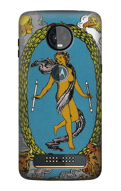 S3746 Carte de tarot le monde Etui Coque Housse pour Motorola Moto Z3, Z3 Play