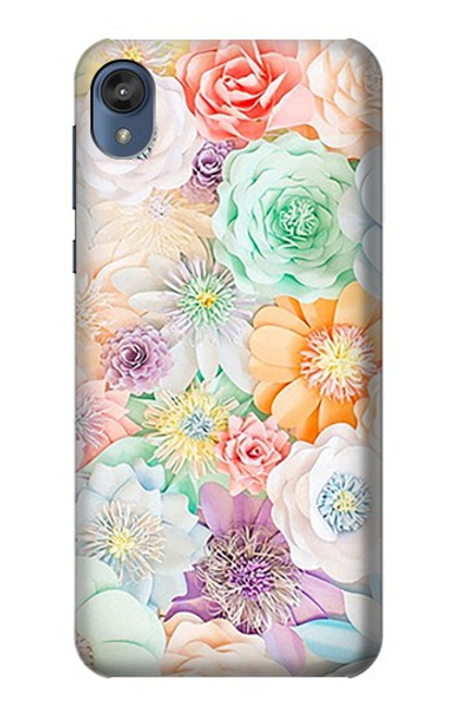 S3705 Fleur florale pastel Etui Coque Housse pour Motorola Moto E6, Moto E (6th Gen)