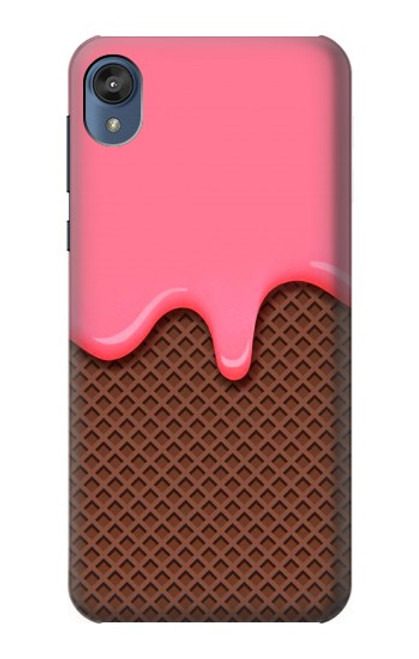 S3754 Cornet de crème glacée à la fraise Etui Coque Housse pour Motorola Moto E6, Moto E (6th Gen)