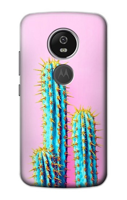 S3673 Cactus Etui Coque Housse pour Motorola Moto E5 Plus