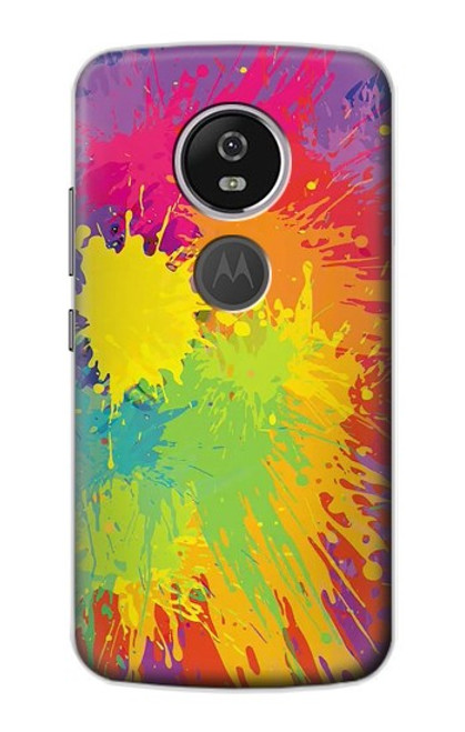 S3675 Tâche de couleur Etui Coque Housse pour Motorola Moto E5 Plus
