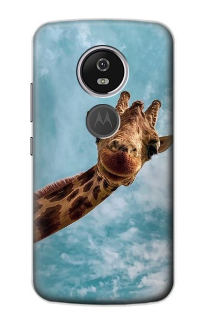 S3680 Girafe de sourire mignon Etui Coque Housse pour Motorola Moto E5 Plus