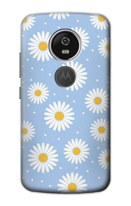 S3681 Motif de fleurs de marguerite Etui Coque Housse pour Motorola Moto E5 Plus