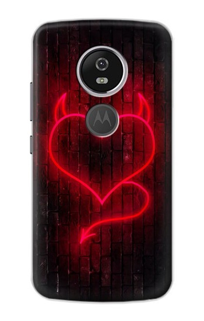 S3682 Cœur du diable Etui Coque Housse pour Motorola Moto E5 Plus