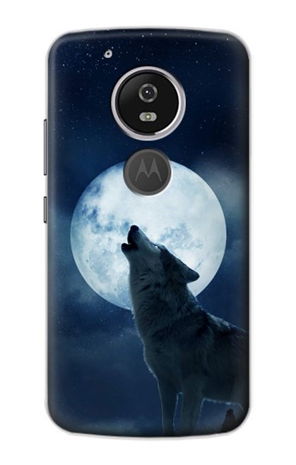 S3693 Pleine lune du loup blanc sinistre Etui Coque Housse pour Motorola Moto G6 Play, Moto G6 Forge, Moto E5