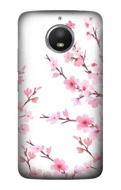 S3707 Fleur de cerisier rose fleur de printemps Etui Coque Housse pour Motorola Moto E4 Plus