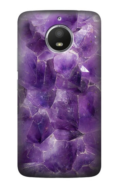 S3713 Graphique violet améthyste à quartz imprimé Etui Coque Housse pour Motorola Moto E4 Plus