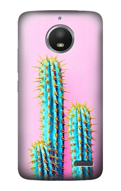 S3673 Cactus Etui Coque Housse pour Motorola Moto E4