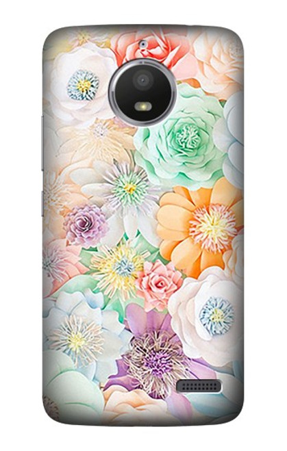 S3705 Fleur florale pastel Etui Coque Housse pour Motorola Moto E4