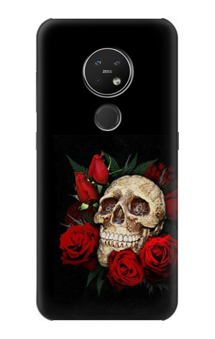 S3753 Roses de crâne gothique sombre Etui Coque Housse pour Nokia 7.2