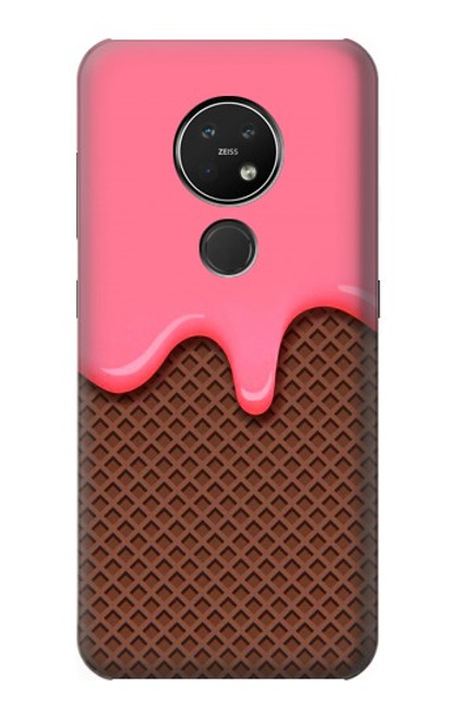 S3754 Cornet de crème glacée à la fraise Etui Coque Housse pour Nokia 7.2