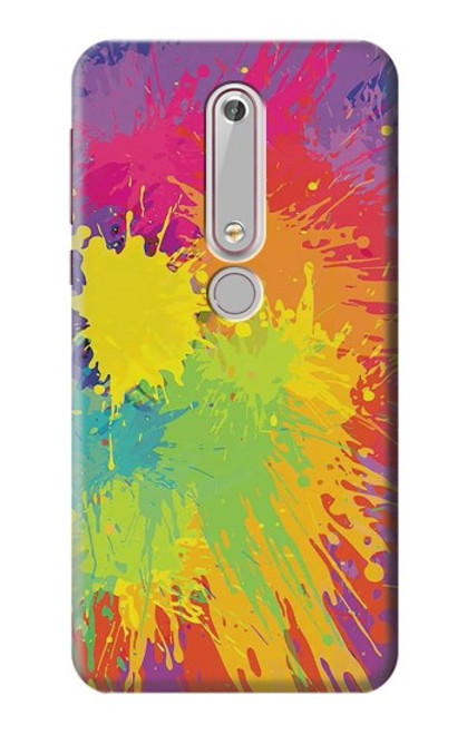 S3675 Tâche de couleur Etui Coque Housse pour Nokia 6.1, Nokia 6 2018