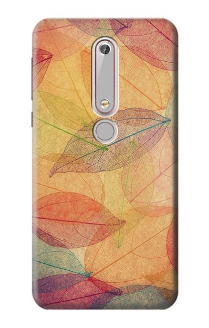 S3686 Automne Feuille Automne Etui Coque Housse pour Nokia 6.1, Nokia 6 2018