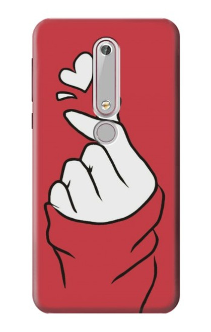 S3701 Mini signe d'amour de coeur Etui Coque Housse pour Nokia 6.1, Nokia 6 2018