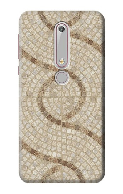 S3703 Carreaux de mosaïque Etui Coque Housse pour Nokia 6.1, Nokia 6 2018