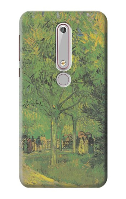 S3748 Van Gogh une ruelle dans un jardin public Etui Coque Housse pour Nokia 6.1, Nokia 6 2018