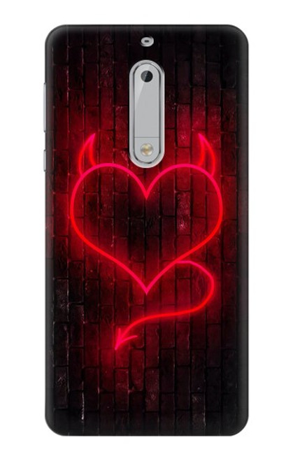 S3682 Cœur du diable Etui Coque Housse pour Nokia 5