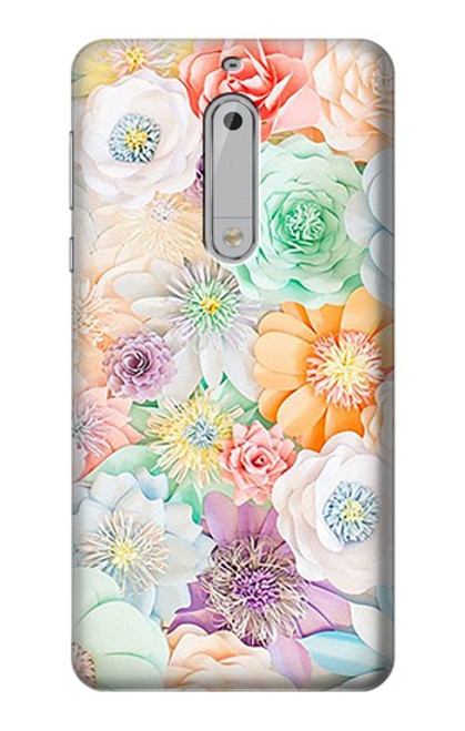 S3705 Fleur florale pastel Etui Coque Housse pour Nokia 5