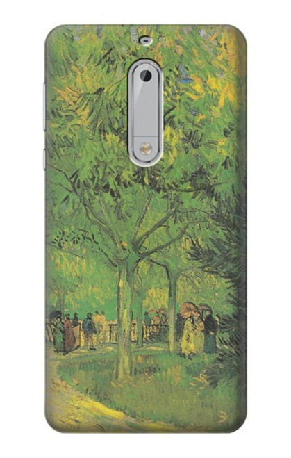 S3748 Van Gogh une ruelle dans un jardin public Etui Coque Housse pour Nokia 5