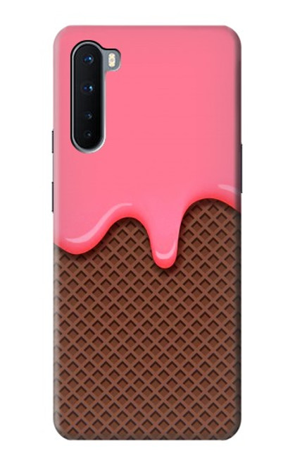 S3754 Cornet de crème glacée à la fraise Etui Coque Housse pour OnePlus Nord