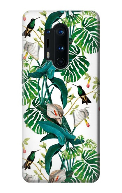 S3697 Oiseaux de la vie des feuilles Etui Coque Housse pour OnePlus 8 Pro