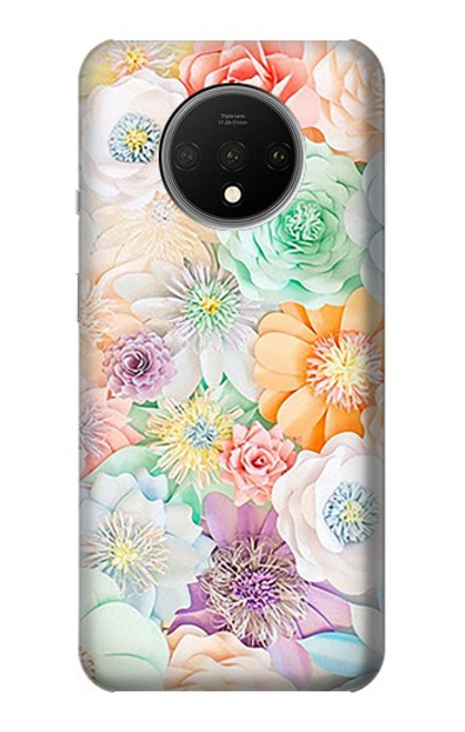 S3705 Fleur florale pastel Etui Coque Housse pour OnePlus 7T