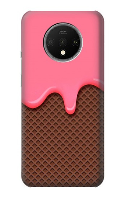 S3754 Cornet de crème glacée à la fraise Etui Coque Housse pour OnePlus 7T
