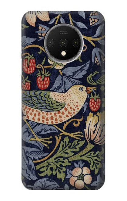 S3791 William Morris Strawberry Thief Fabric Etui Coque Housse pour OnePlus 7T