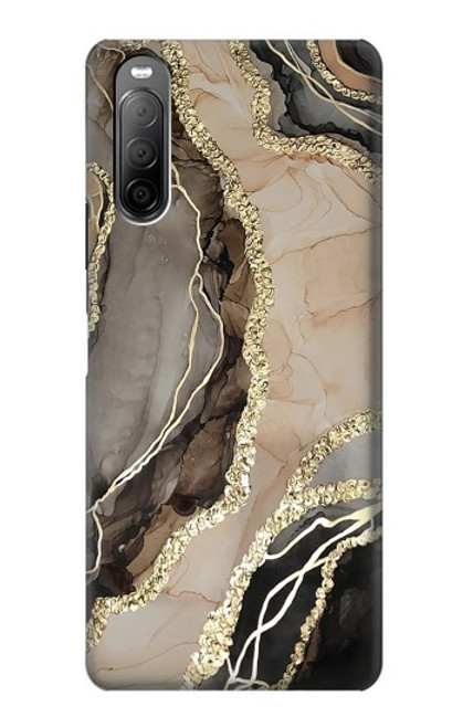 S3700 Imprimé graphique or marbré Etui Coque Housse pour Sony Xperia 10 II