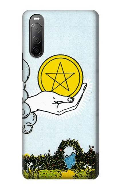 S3722 Carte de tarot Pièces de l'As des Pentacles Etui Coque Housse pour Sony Xperia 10 II