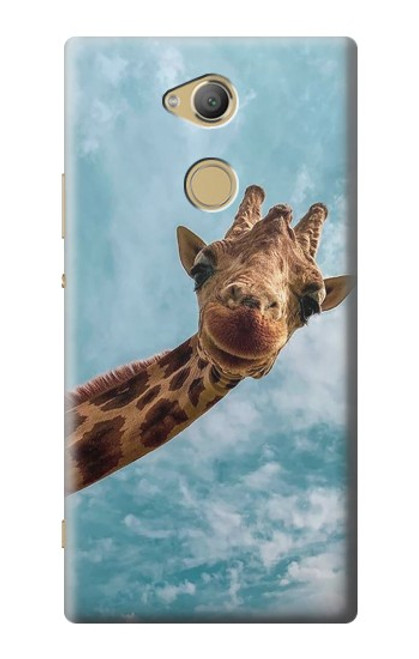 S3680 Girafe de sourire mignon Etui Coque Housse pour Sony Xperia XA2 Ultra